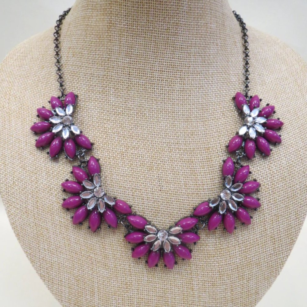 BaubleBar Purple/Fuchsia Rhinestone Statement Necklace